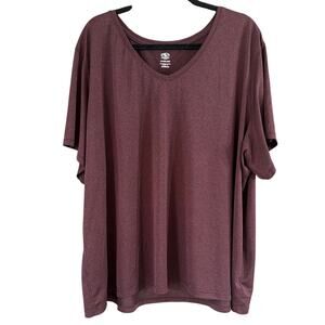 Athletic Works Women's Plus Size Maroon Active T-Shirt Size 4X 28W 30W
